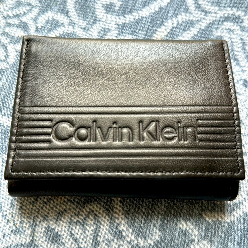 Calvin Klein Leather Wallet RFID Protection Black ID, Credit Card, Cash Slots